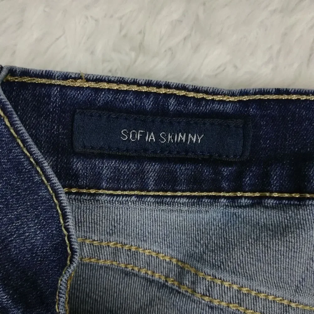 Lucky Brand‎ Womens Jeans Sofia Skinny Blue Denim Whiskering Medium Wash Mid 6
